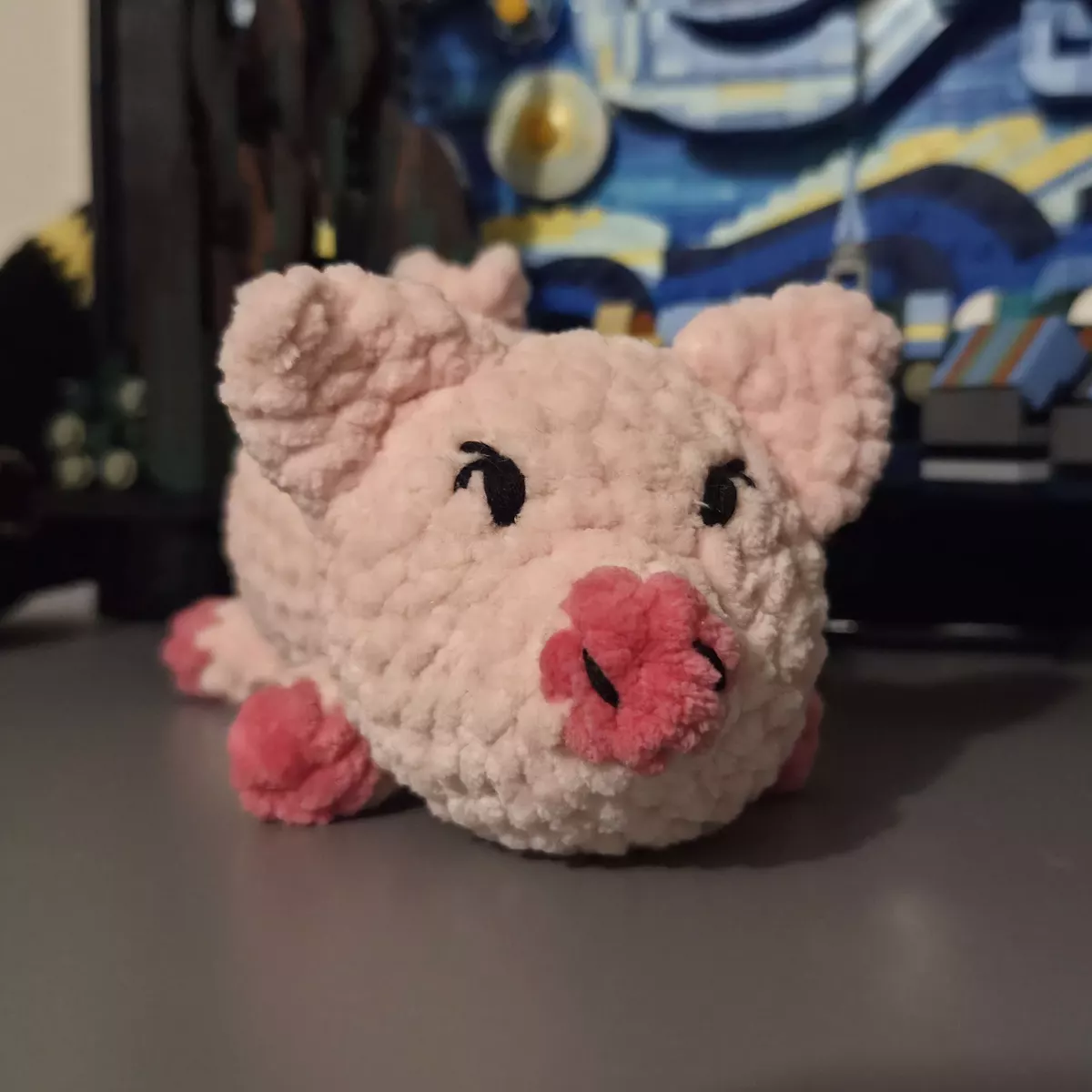 Cochon en crochet - gros plan sur les détails