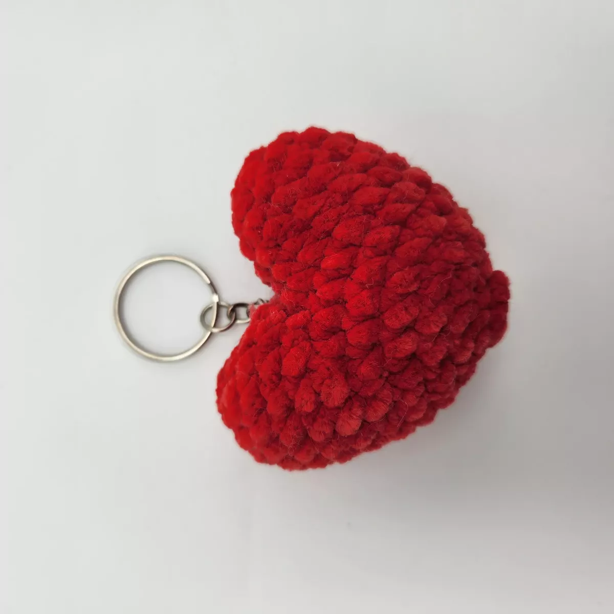 Mini-Coeurs - Mini coeur en crochet - porte-clés mignon, vue latérale - création faite main