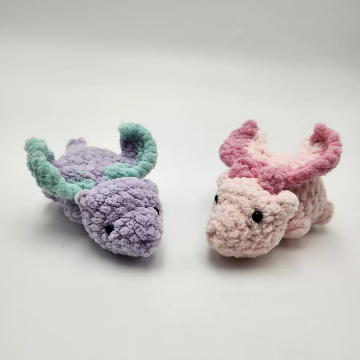 Mini-Dragon - Mini dragon en crochet - peluche miniature vue latérale - création faite main
