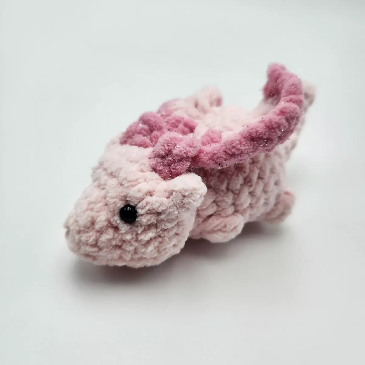 Mini-Dragon - Mini dragon en crochet - peluche miniature vue latérale - création faite main