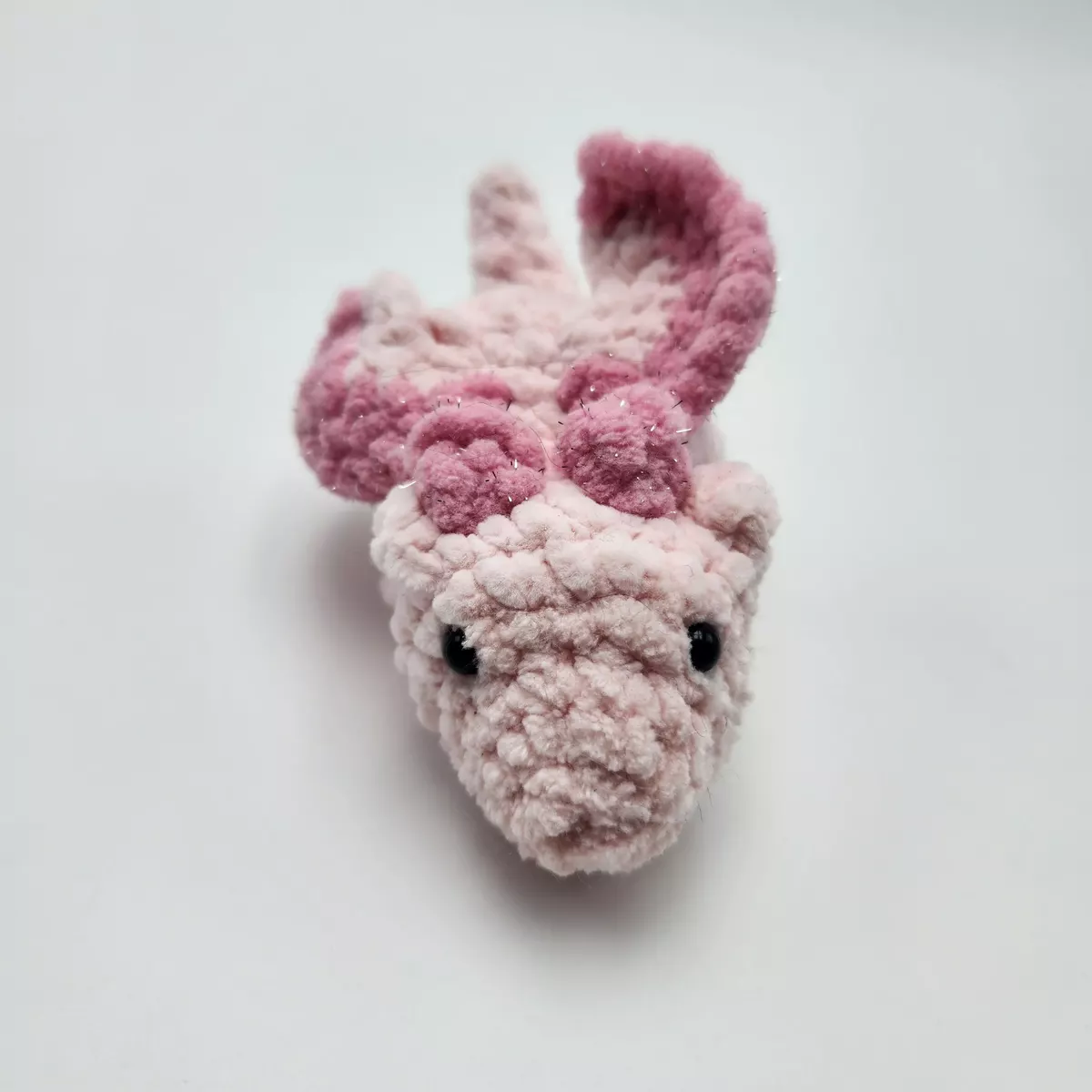 Mini-Dragon - Mini dragon en crochet - peluche miniature vue latérale - création faite main